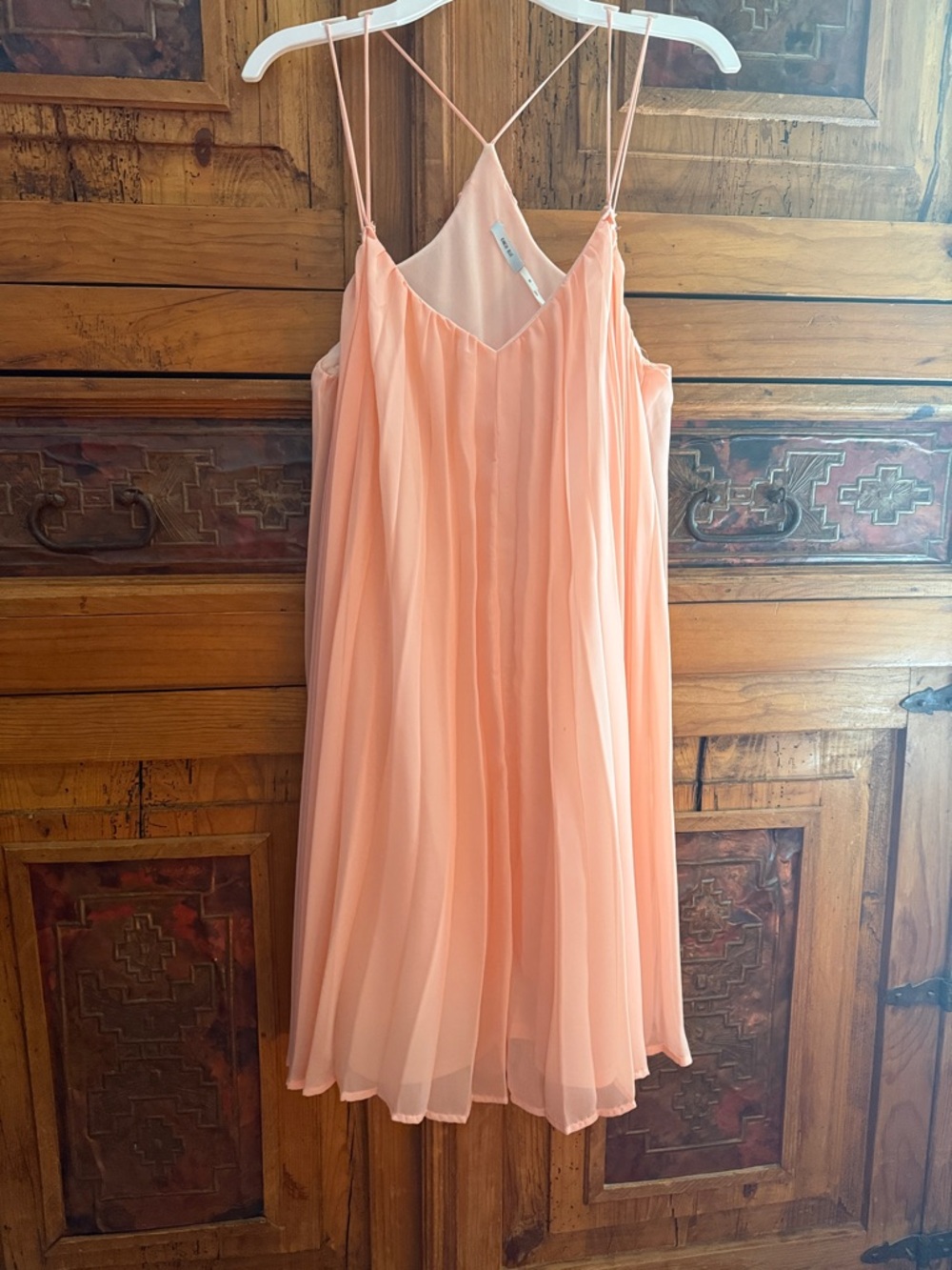 Kimchi Blue Peach Pleated Chiffon Slip Dress